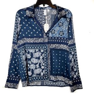 NWT Joie Print Loungewear Blouse 
Size XS